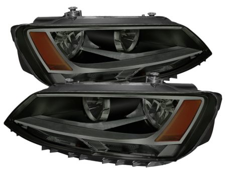 Xtune Volkswagen Jetta 11-14 Amber Crystal Headlights Smoked HD-JH-VJ11-AM-SM Online now