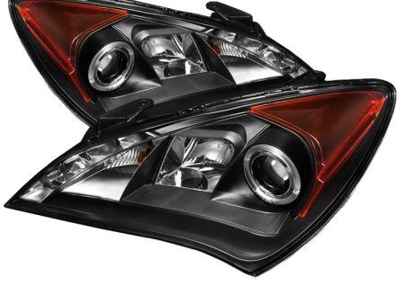 Spyder Hyundai Genesis 10-12 Projector Halogen Model- LED Halo DRL Blk PRO-YD-HYGEN09-DRL-BK For Discount