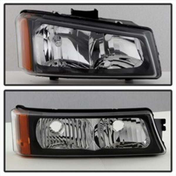 Xtune Chevy Silverado 2500HD 03-06 Crystal Headlights w  Bumper Lights Black HD-JH-CSIL03-AM-BK-SET Sale