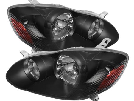 Xtune Toyota Corolla 03-06 Crystal Headlights Black HD-JH-TC03-AM-BK Hot on Sale