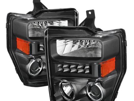 Xtune Ford F250 350 450 Super Duty 08-10 Projector Headlights LED Halo Black PRO-JH-FS08-LED-BK Cheap