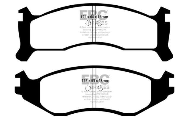 EBC 91-93 Chrysler Fifth Avenue 3.8 Redstuff Front Brake Pads Online