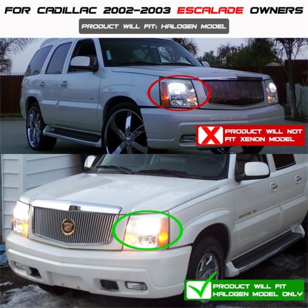 Spyder Cadillac Escalade 02-06 Projector Halogen Model- LED Halo DRL Blk PRO-YD-CE02-DRL-BK Supply