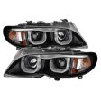 Spyder BMW E46 3-Series 02-05 4DR Projector Headlights 1PC 3D Halo Blk PRO-YD-BMWE4602-4D-3DDRL-BK Hot on Sale