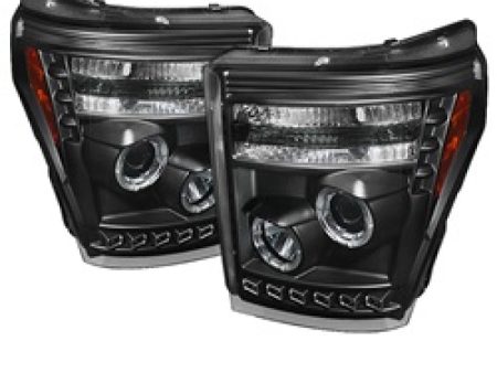 Spyder Ford Super Duty 11-15 Projector Headlights CCFL Halo DRL Blk Low 9006 PRO-YD-FS11-CCFL-BK For Cheap