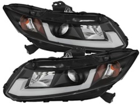 Spyder 12-14 Honda Civic (Excl. 2014 Coupe) Projector Headlights Lgtbr DRL Black PRO-YD-HC12-DRL-BK Online