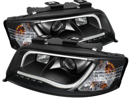 Spyder Audi A6 02-04 Projector Headlights Halogen ModelLight Tube DRL Blk PRO-YD-ADA601-LTDRL-BK Supply