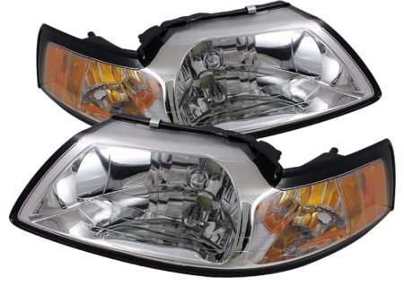 Xtune Ford MUStang 99-04 Amber Crystal Headlights Chrome HD-JH-FM99-AM-C Supply