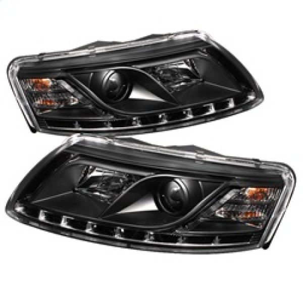 Spyder Audi A6 05-07 Projector Headlights Halogen Model Only - DRL Black PRO-YD-ADA605-DRL-BK Fashion