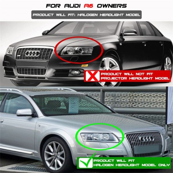 Spyder Audi A6 05-07 Projector Headlights Halogen Model Only - DRL Black PRO-YD-ADA605-DRL-BK Fashion