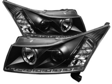 Spyder Chevy Cruze 11-14 Projector Headlights LED Halo -DRL Blk High H1 Low H7 PRO-YD-CCRZ11-DRL-BK Online Sale