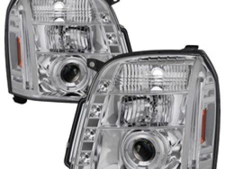 Spyder GMC Yukon 07-14 GMC Yukon XL 07-14 Projector Headlights LED Halo LED Chrome PRO-YD-GY07-HL-C For Sale