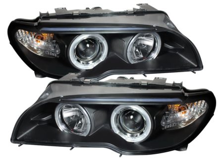 Spyder BMW E46 3-Series 04-06 2 DR Projector Halogen Model- LED Halo Blk PRO-YD-BMWE4604-2DR-HL-BK Sale