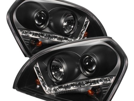 Spyder Hyundai Tucson 04-09 Projector Headlights DRL Black High H1 Low H1 PRO-YD-HYTUC04-DRL-BK Online Sale