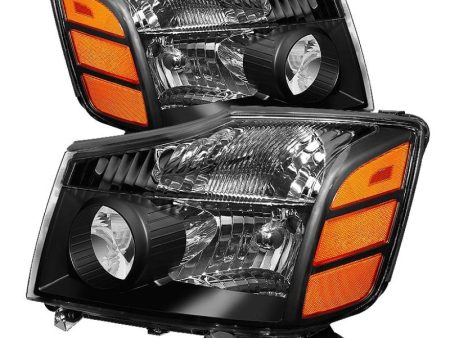 Xtune Nissan Titan 04-14   Armada 04-07 OEM Amber Head Lights Set Black HD-JH-NTI04-AM-BK Online