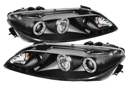 Spyder Mazda 6 03-05 With Fog Lights Projector Headlights LED Halo DRL Blk PRO-YD-M603-FOG-DRL-BK Discount