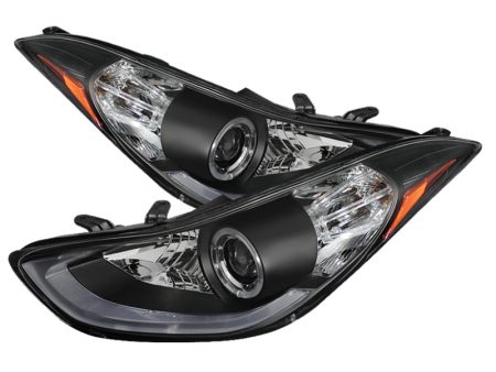 Spyder Hyundai Elantra 11-13 Projector Headlights LED Halo DRL Blk PRO-YD-HYELAN11-DRL-BK Hot on Sale