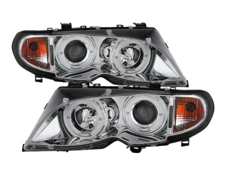 Spyder BMW E46 3-Series 02-05 4DR Projector Headlights 1PC LED Halo Chrm PRO-YD-BMWE4602-4D-AM-C Sale