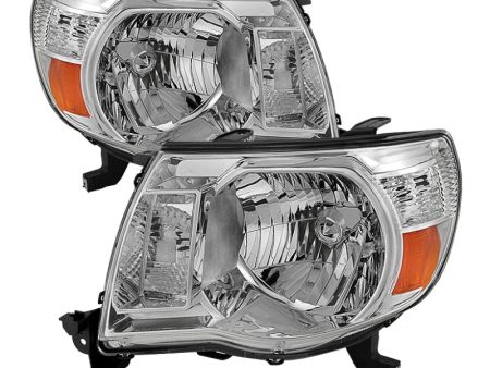 Xtune Toyota Tacoma 05-11 Amber Crystal Headlights Chrome HD-JH-TT05-AM-C For Sale